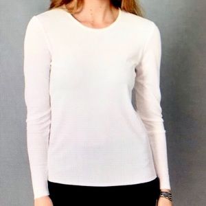 Eileen Fisher || Ivory Crewneck Jersey Top